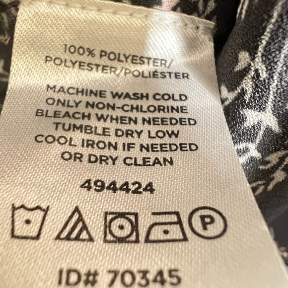 LOFT Floral Wrap Blouse Gray Pink Tie Waist Long Sleeve Size L NWT - Picture 10 of 10